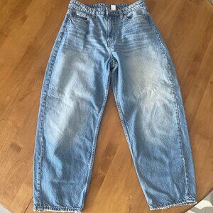 Barrel Wide Leg Jeans High Waisted &Denim by H&M 100% Cotton